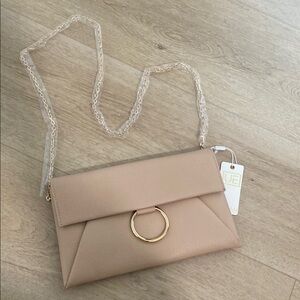 Beige Clutch cross body Bag